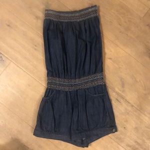Faux denim romper